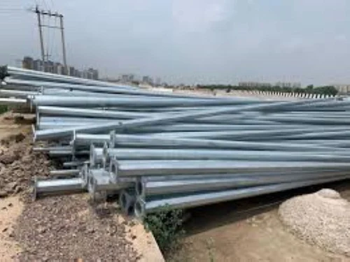 Single Arm Mild Steel Solar Street Light Pole